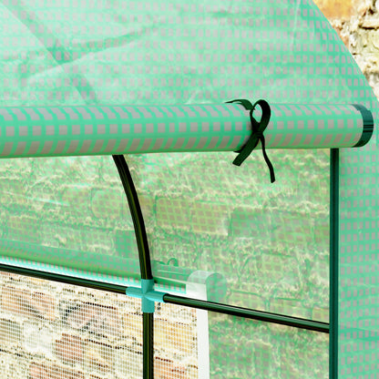 300 x 200cm Walk-In Polytunnel Greenhouse - Green