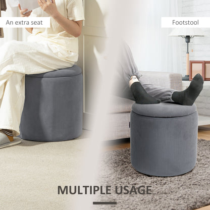 Set of Two Corduroy Storage Ottomans