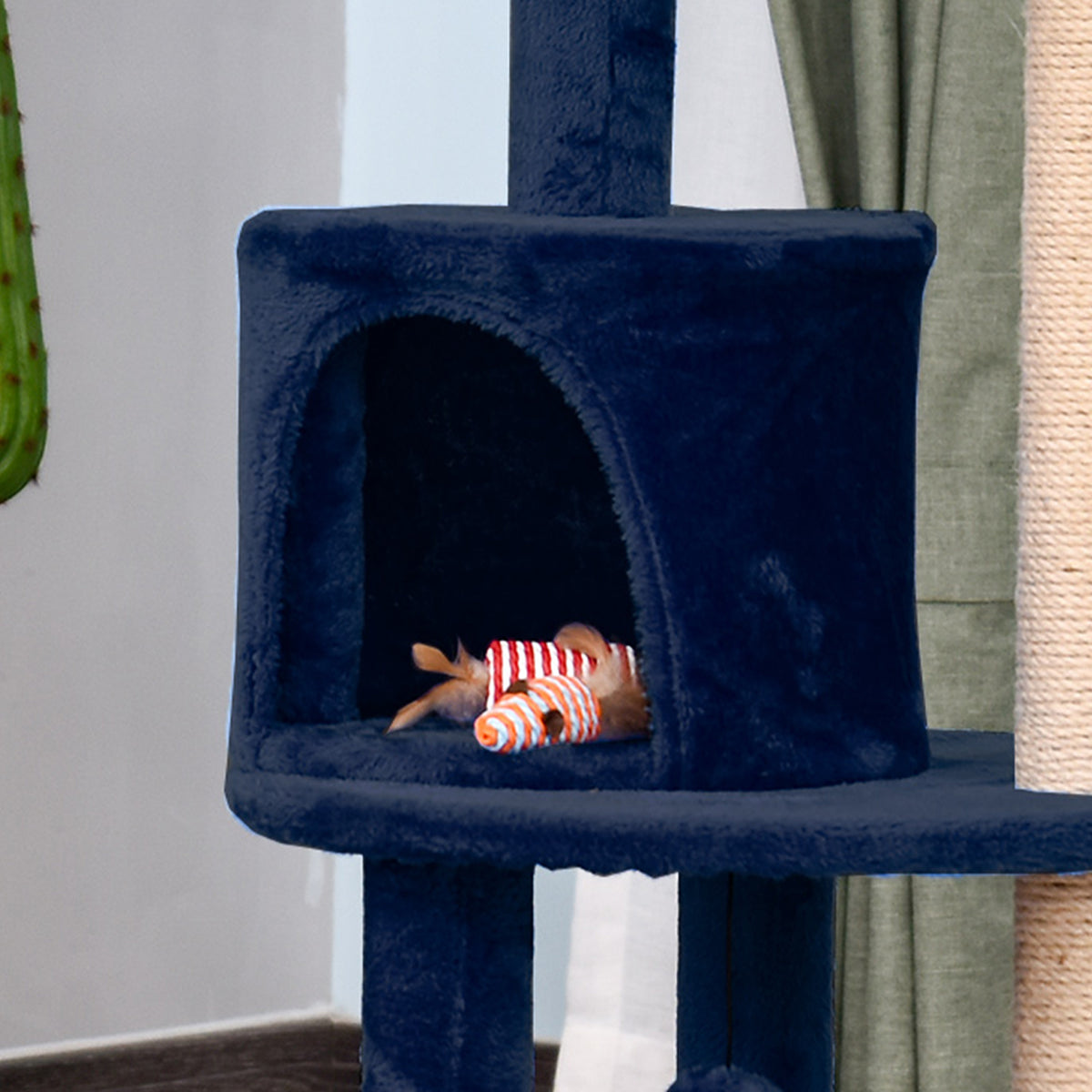 104 cm Cat Tree, Cat Condo Tree Tower, Cat Activity Centre with Scratching Posts, Plush Perches, Hanging Ball