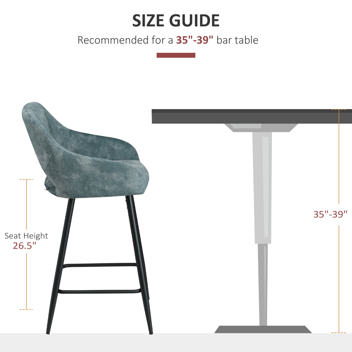 Bar Stools Set of 2, Velvet-Touch Fabric Counter Height Bar Chairs, Kitchen Stools with Steel Legs for Dining Area, Kitchen Island Barstools