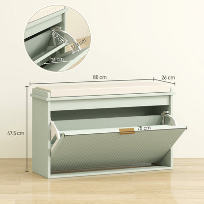 Eight Shoe Bench, with Top Seat - Green