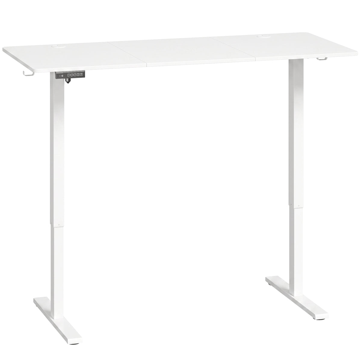 Standing Desk Memory Control Height Adjustable Desk 2 Cable Holes LED Display Sit Stand Desk White