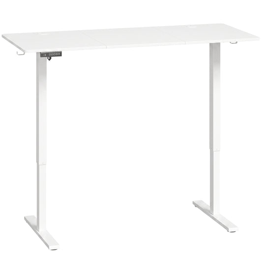 Standing Desk Memory Control Height Adjustable Desk 2 Cable Holes LED Display Sit Stand Desk White