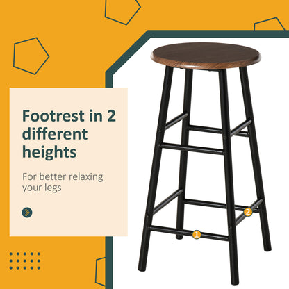 Bar Table Set, Bar Table and Stools Set, Footrest and Storage Shelf, for Kitchen, Dining Room, Pub, Cafe