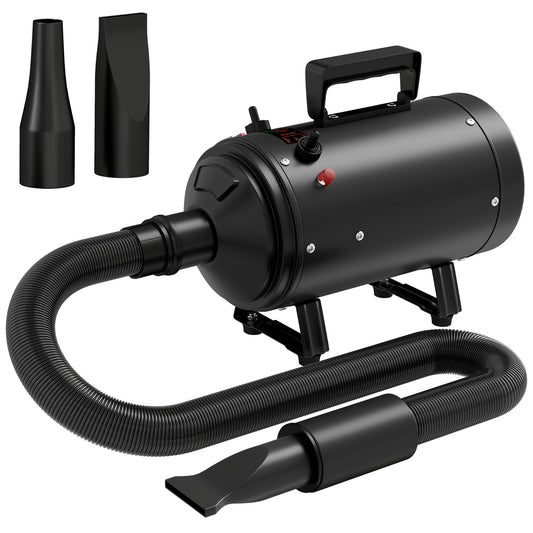 2200W Dog Hair Dryer with Adjustable Temperature & Velocity, 3 Different Nozzles