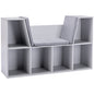 Kids Bookcase Shelf Storage Cabinet Unit, Living Room Sideboard w/ Six Compartments for Toys, Books - Grey