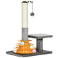 56cm Cat Tree Tower Activity Centre, Climbing Stand Kitten House Furniture w/ Scratching Posts, Toy Ball - Grey