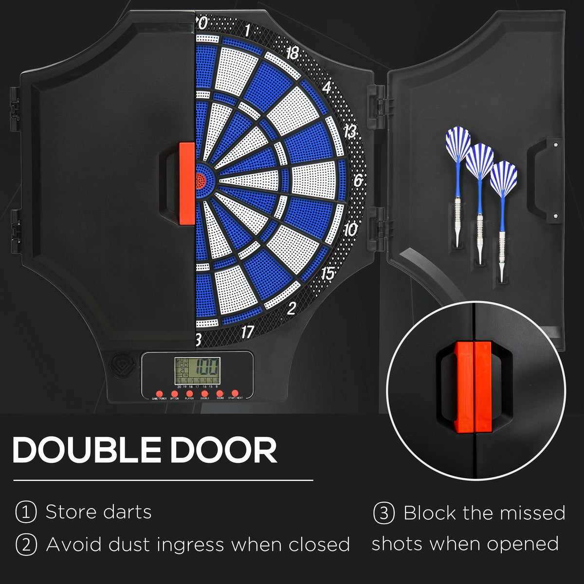 Electronic Dartboard Set, with 31 Games, for Eight Players