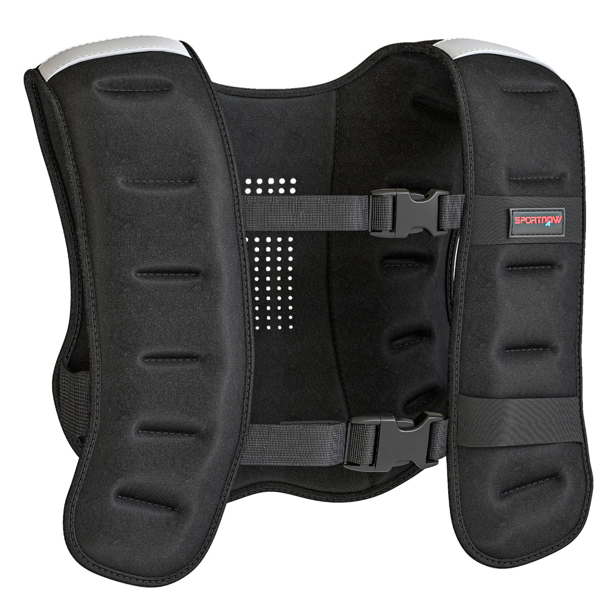 Weighted Vest, 8 kg Weight Vest with Adjustable Straps, Reflective Strips, Black