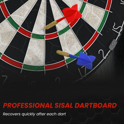 Bristle Dartboard with Cabinet, 6 Steel Tip Darts, Cabinet