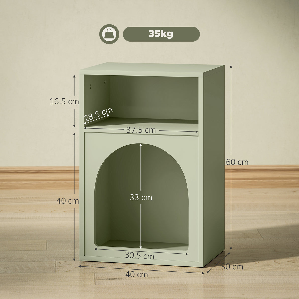 Bedside Table with 2 Open Compartments