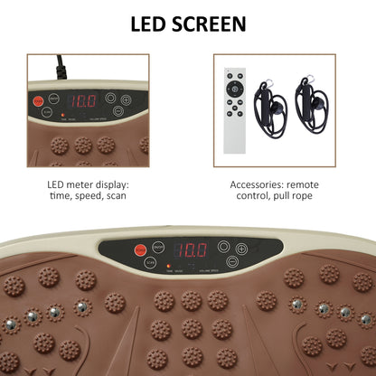 Vibration Plate Exercise Machine, Quiet Vibrating Plate for Weight Loss and Lymphatic Drainage with Resistance Bands, Remote Control, 99 Speed Levels