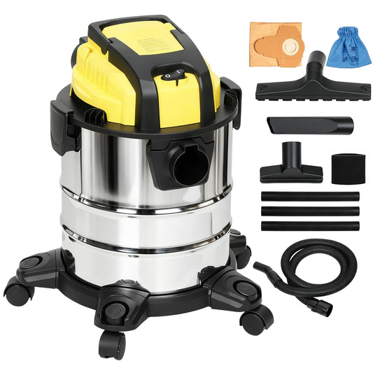 Wet and Dry Vacuum Cleaner, 1200W 20L Wet & Dry Vacuum Cleaner w/ Blower, Triple Filters for Workshop, Home, Carpet
