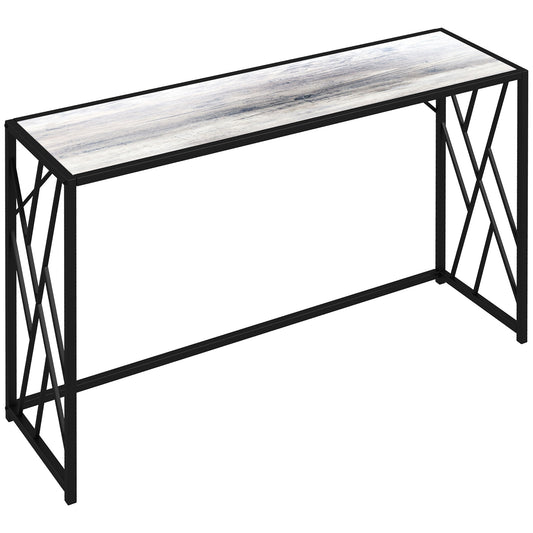 Console Table, Industrial Sofa Table with Metal Frame for Living Room, Hallway, 120 cm, Grey