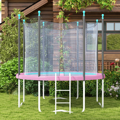 8FT Trampoline Spring Cover, Plastic Trampoline Pad Replacement with Elastic Cord, Waterproof, UV Resistant and Tear-Resistant, No Holes for Pole, Pink