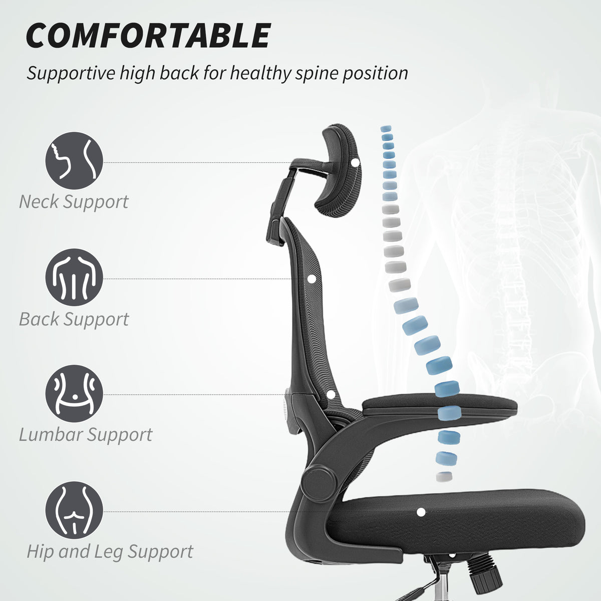 Mesh Back Office Chair, with Lumbar Support