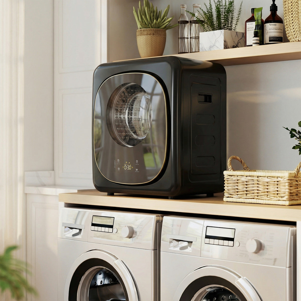 4kg Vented Tumble Dryer with 5 Drying Mode, 800W Compact Freestanding Front Tumble Dryer
