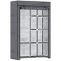 Fabric Wardrobe w/ Shelves Hanging Rail Foldable Wardrobe Dark Grey