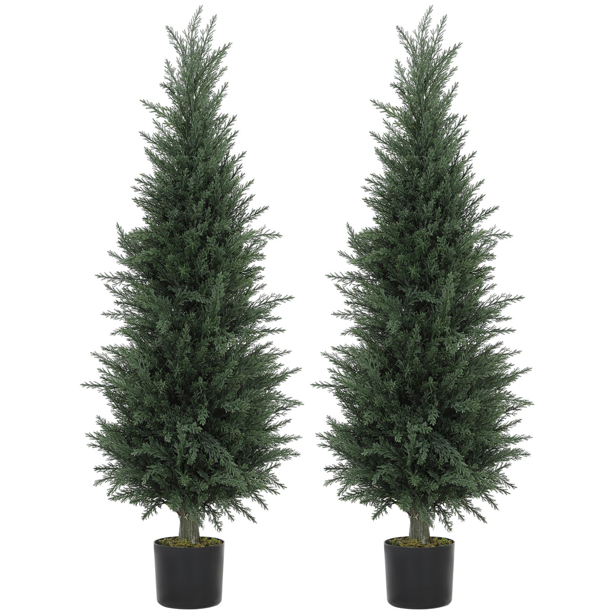 Set of Two Artificial Cypress Trees - Green