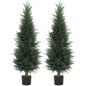 Set of Two Artificial Cypress Trees - Green