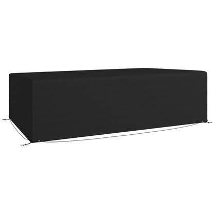 Outdoor Garden Furniture Cover Waterproof, Anti-UV 600D Heavy Duty Oxford Fabric Patio Furniture Cover for Rectangular Sofa Table Set, Black, 245 x 165 x 66 cm
