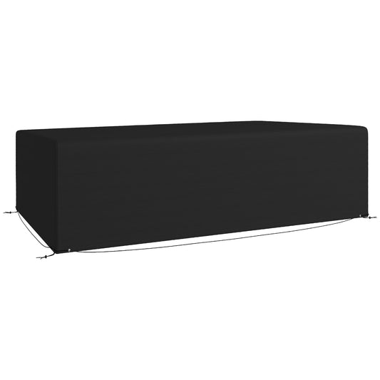 Outdoor Garden Furniture Cover Waterproof, Anti-UV 600D Heavy Duty Oxford Fabric Patio Furniture Cover for Rectangular Sofa Table Set, Black, 245 x 165 x 66 cm
