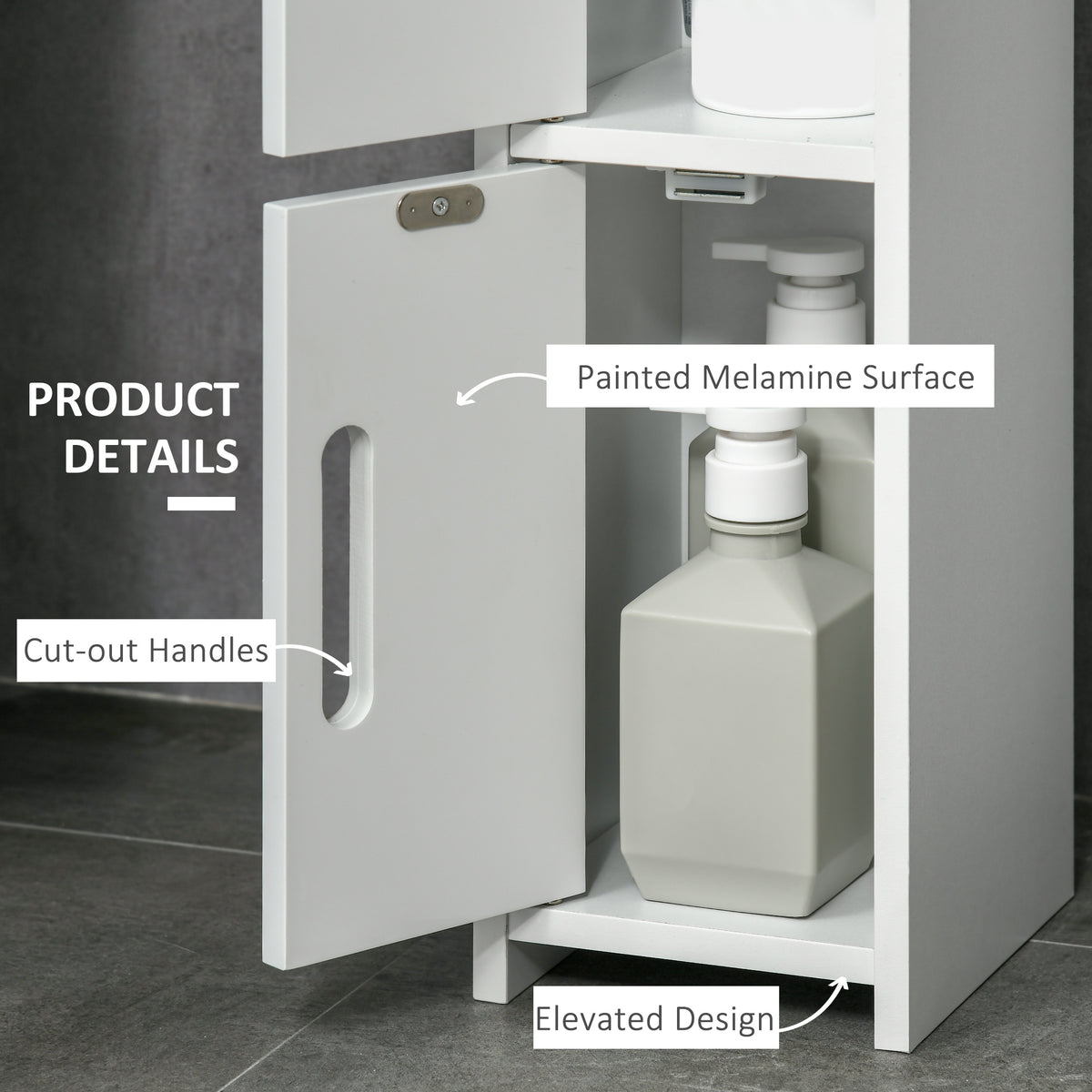 Modern Bathroom Storage Cabinet, Freestanding Tall Bathroom Cabinet with Open Shelves for Bedroom Hallway