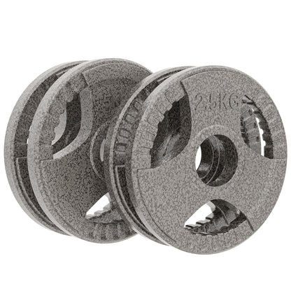 Set of 4 Cast Iron Weight Plate for 2 inch/5cm hole Dumbbell Handle Bar 15kg Dumbbell Plates Barbell Weight 2 x 5kg, 2 x 2.5kg