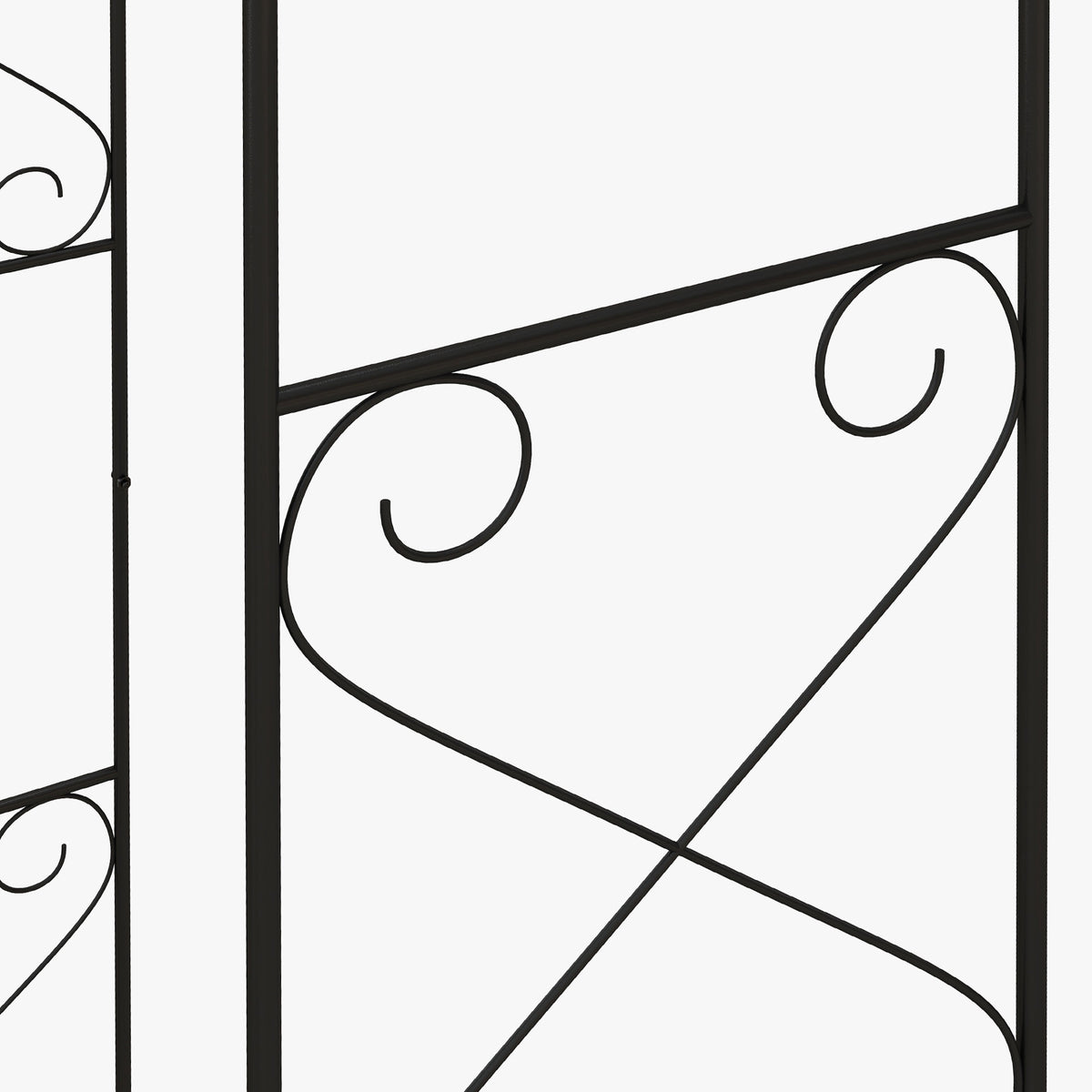Decorative Garden Arch, with Gate - Black