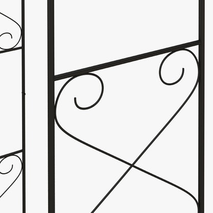 Decorative Garden Arch, with Gate - Black