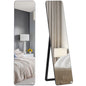 Full Length Mirror, 156 x 37 cm Rectangular Full Body Mirror with Stand, Floor Standing, Hanging or Leaning Against Wall for Bedroom Cloakroom, Black