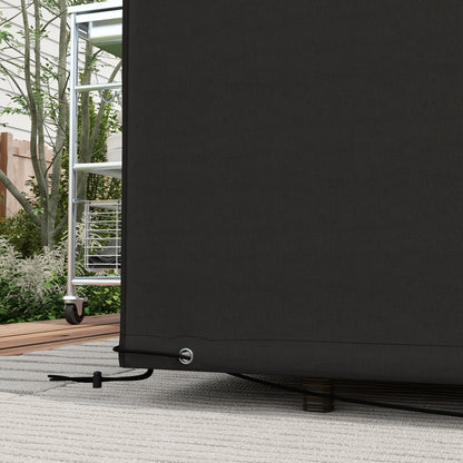 Outdoor Garden Furniture Cover Waterproof, Anti-UV 600D Heavy Duty Oxford Fabric Patio Furniture Cover for Rectangular Sofa Table Set, Black, 245 x 165 x 66 cm
