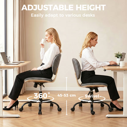 Home Office Desk Chair Rocking Function Ergonomic Swivel Chair with PU Wheels