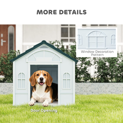 Plastic Weather-Resistant Dog House, for Indoors and Outdoors, Medium Dogs