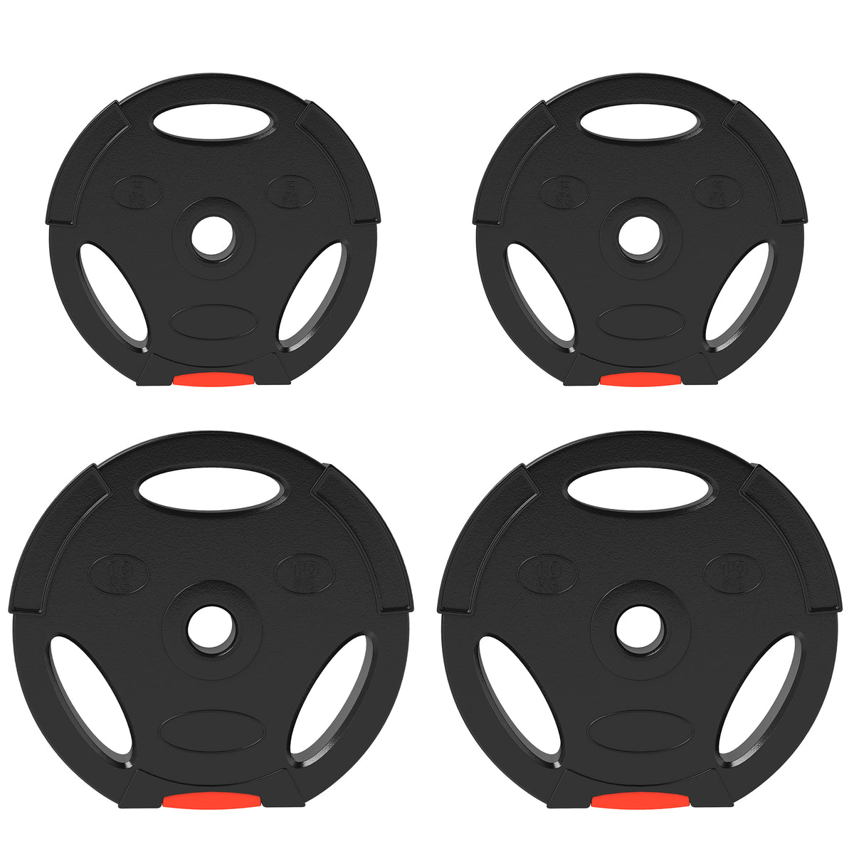 Weight Plates Set, with Two 10kg and Two 5kg weights, Black