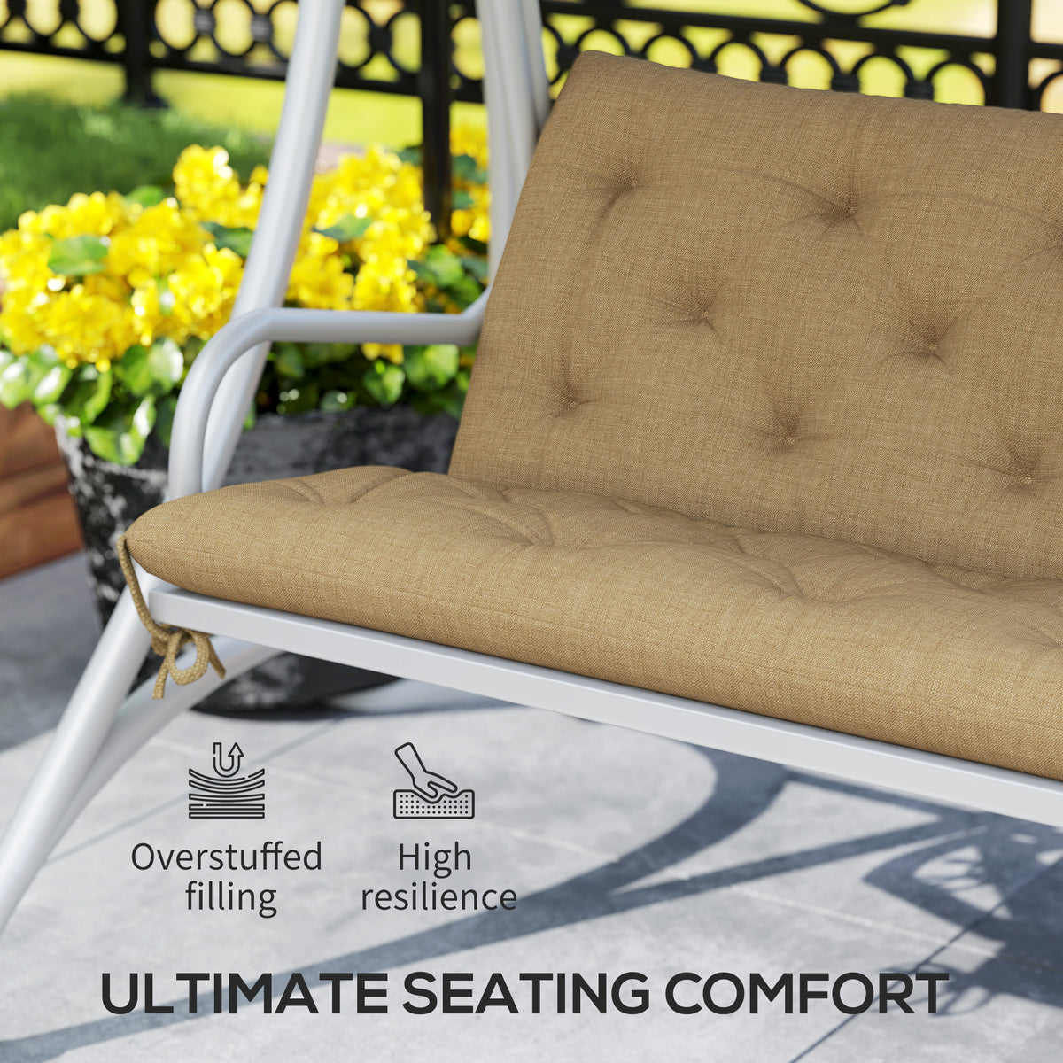 Three-Seater Bench Cushion - Khaki