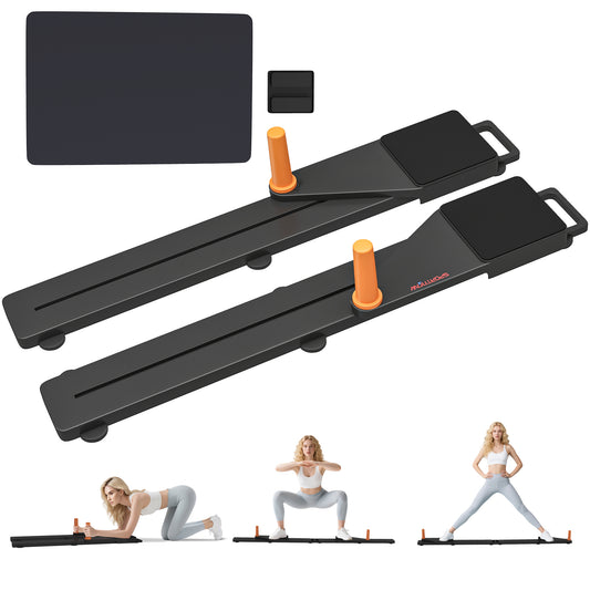 Push Up Board Set of 2, Portable Press Up Board with Dual Glide Rails, Knee Pad, Pushup Stand Pilates Reformer Machine for Home Gym, Multifunctional Workout Equipment for Men & Women