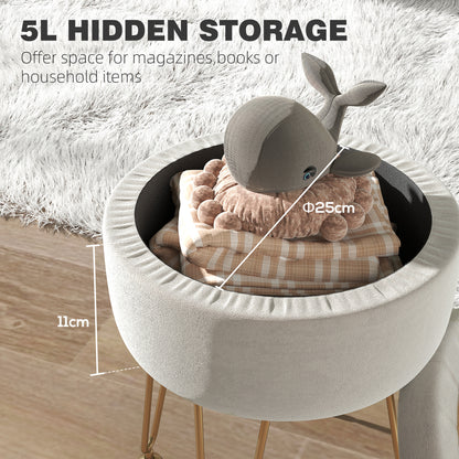 5L Velvet-Feel Storage Ottoman