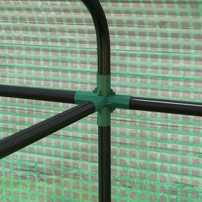 Greenhouse, Walk-in Garden Grow House with Roll-up Door and Mesh Windows, 200 x 140 x 200cm