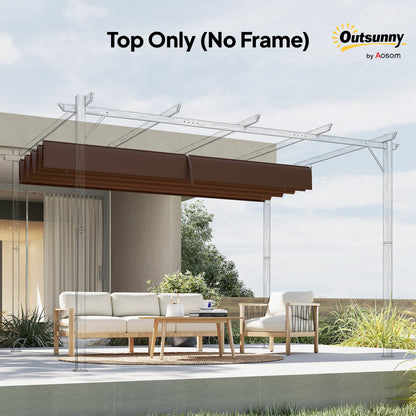 Pergola Cover Roof, 2.86 x 2.45 m Retractable Sun Shade Top for 3 x 2m Pergola Frame, UV30+ Protected