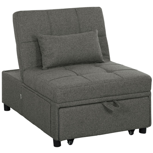 Four-In-One Single Sleeper Chair - Dark Grey