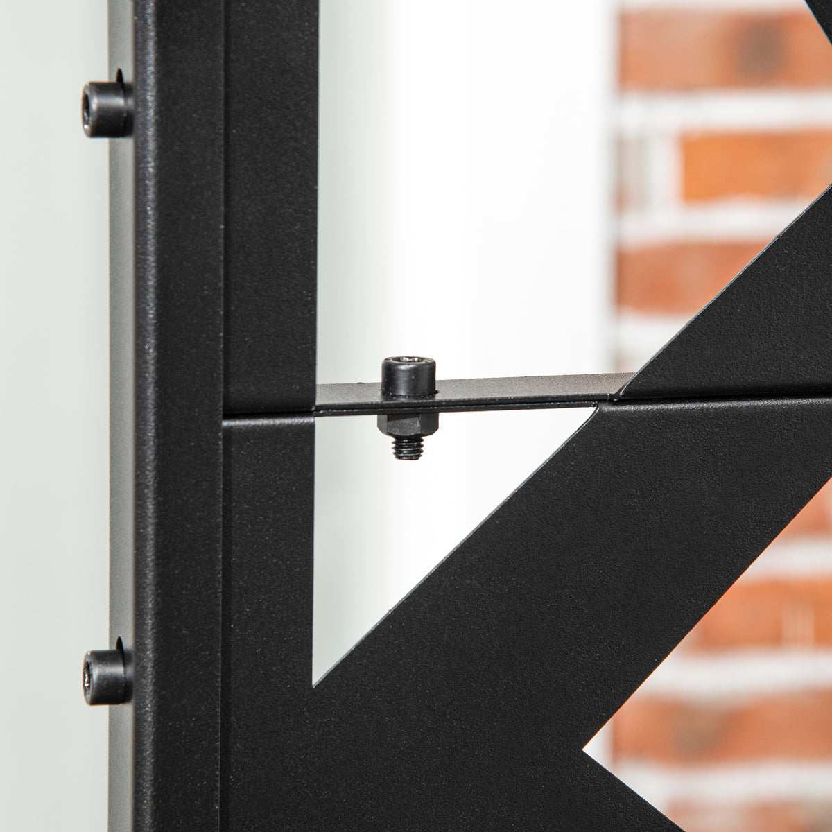 Freestanding Garden Partition Screen Metal Decorative with Expansion Screws, Black