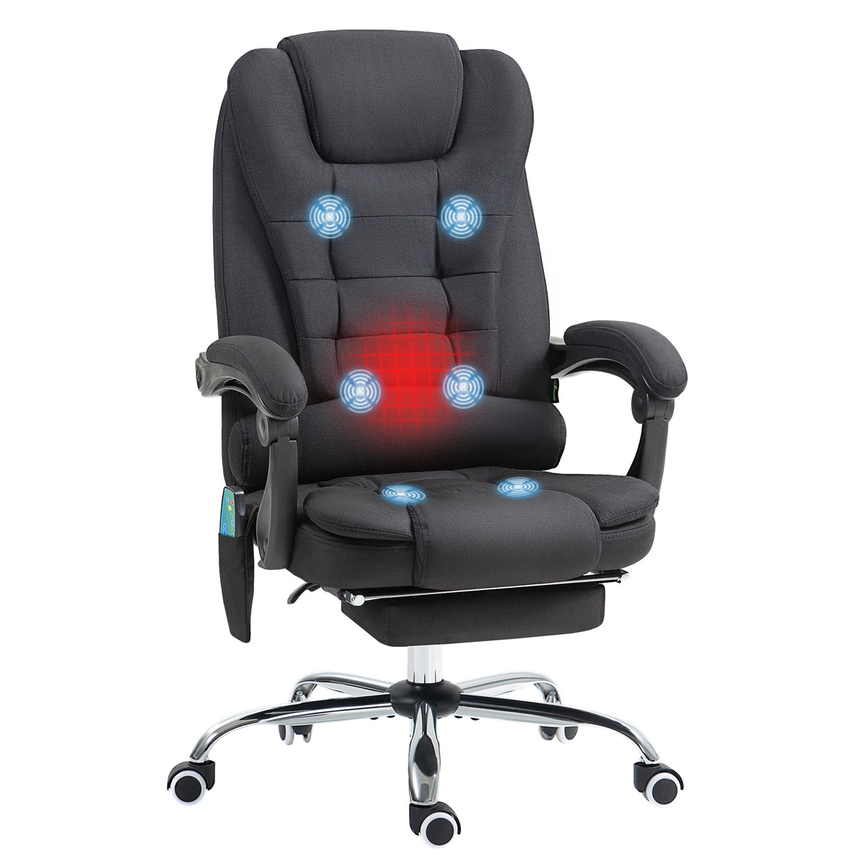 Six-Point Massage and Heated Office Chair with 135°Recline Back