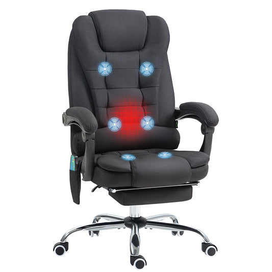 Six-Point Massage and Heated Office Chair with 135°Recline Back