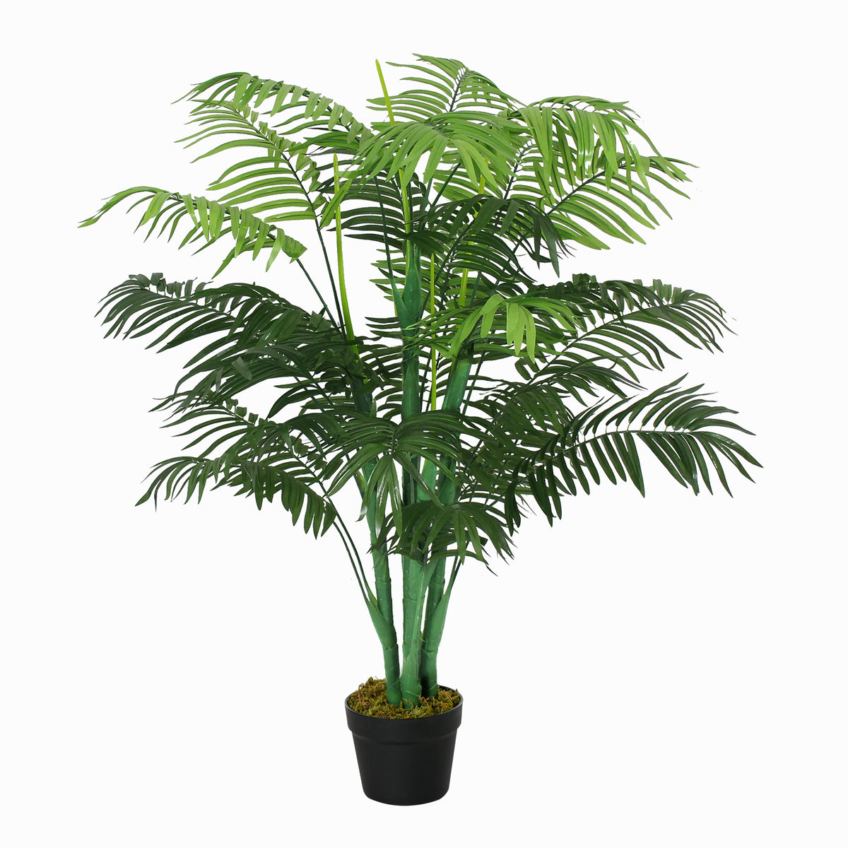 125cm/4FT Artificial Palm Plant Decorative Tree with Nursery Pot, Fake Plastic Indoor Home Office Décor, Green