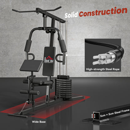 Multi-Exercise Gym Station, with 45kg Weight Stack, for Full Body Workout