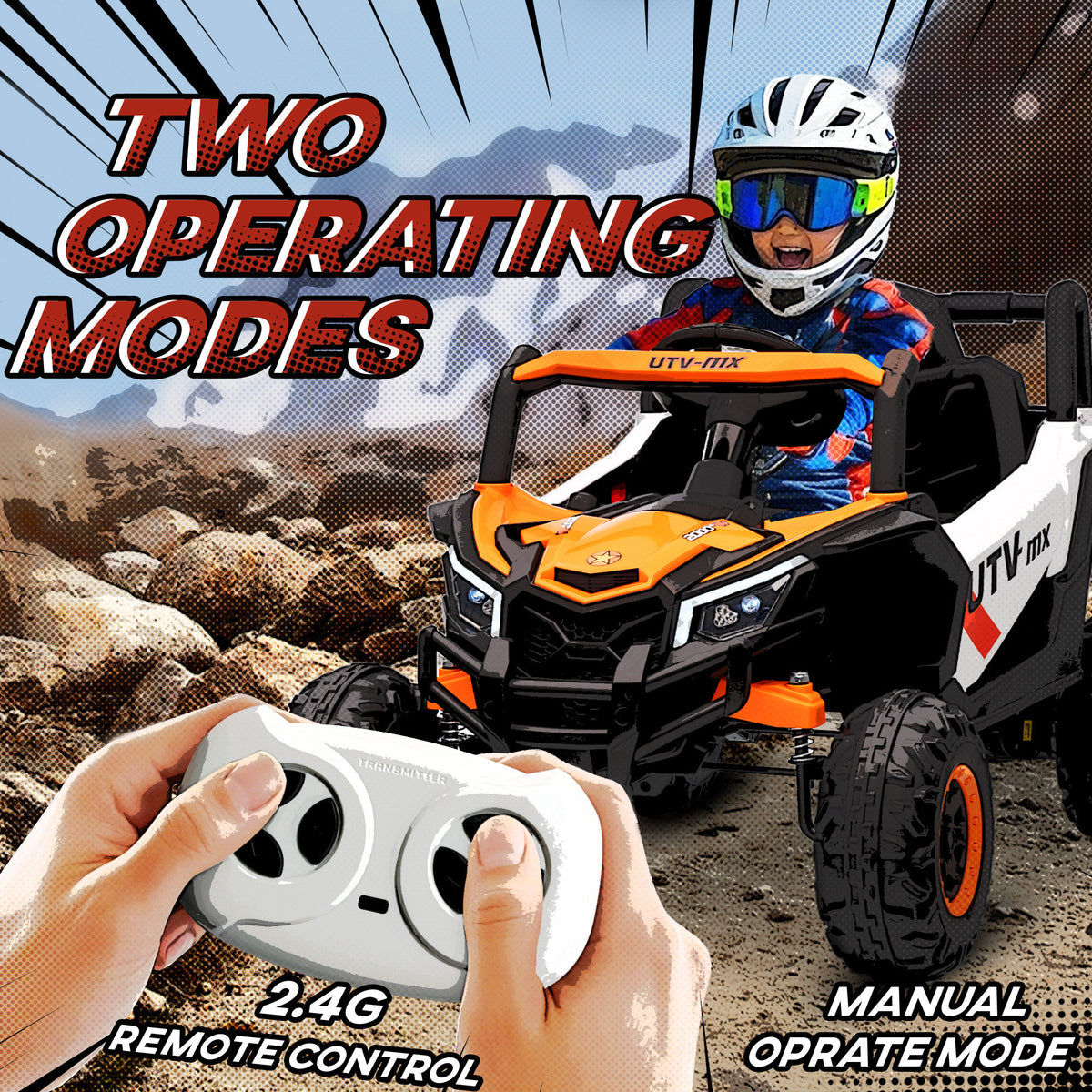 12V Kids Ride On Car with Remote Control, Kids Electric Car with Suspension System, Music, for Ages 3-5 Years