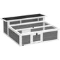 Wooden Tortoise House, Tortoise Enclosure with Clear Observation Window, Top Opening, Multiple Doors, Galvanised Mesh
