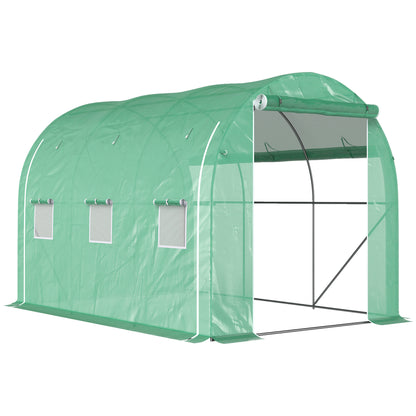 296 x 196cm Steel Frame Polytunnel Greenhouse