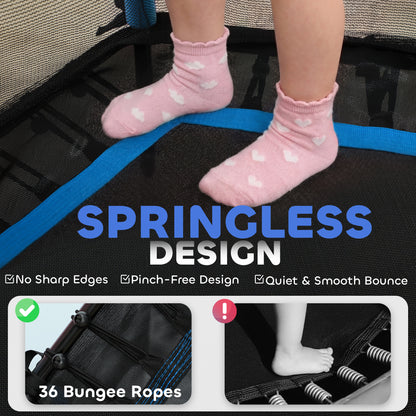 Kids Trampoline Mini Bouncer with Enclosure Safety Net For Ages 3-10 Years